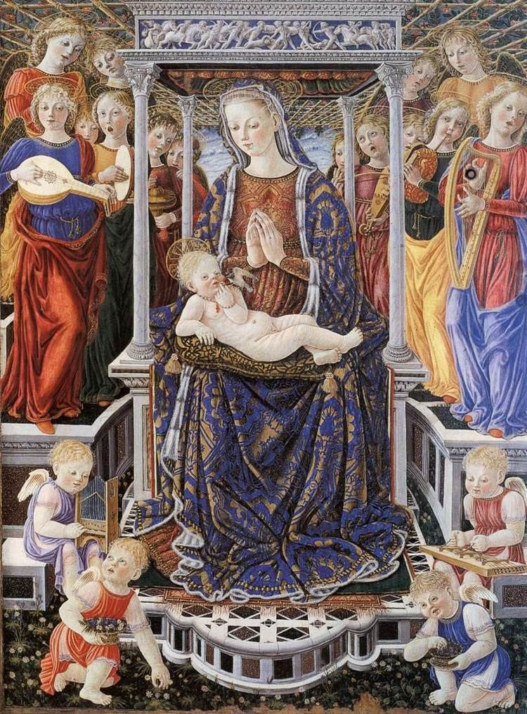Giovanni Boccati Madonna and Child Enthroned with MusicMaking Angels by