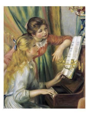 Girls at the Piano Two Young Girls at the Piano Poster by PierreAuguste Renoir at