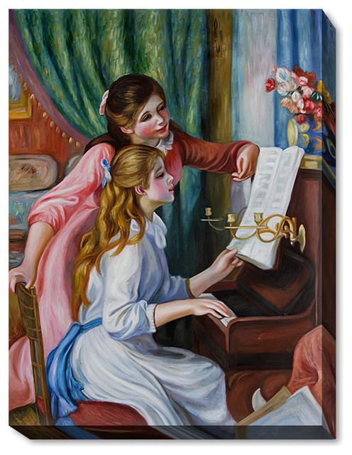 Girls at the Piano Renoir Young Girls at The Piano Modern Paintings by overstockArt