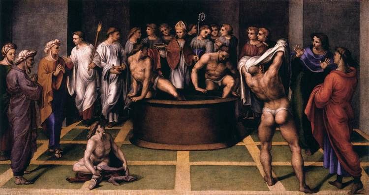 Girolamo Genga St Augustine Baptizes the Cathechumens by GENGA Girolamo