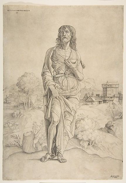 Giulio Campagnola Giulio Campagnola Saint John the Baptist standing in landscape
