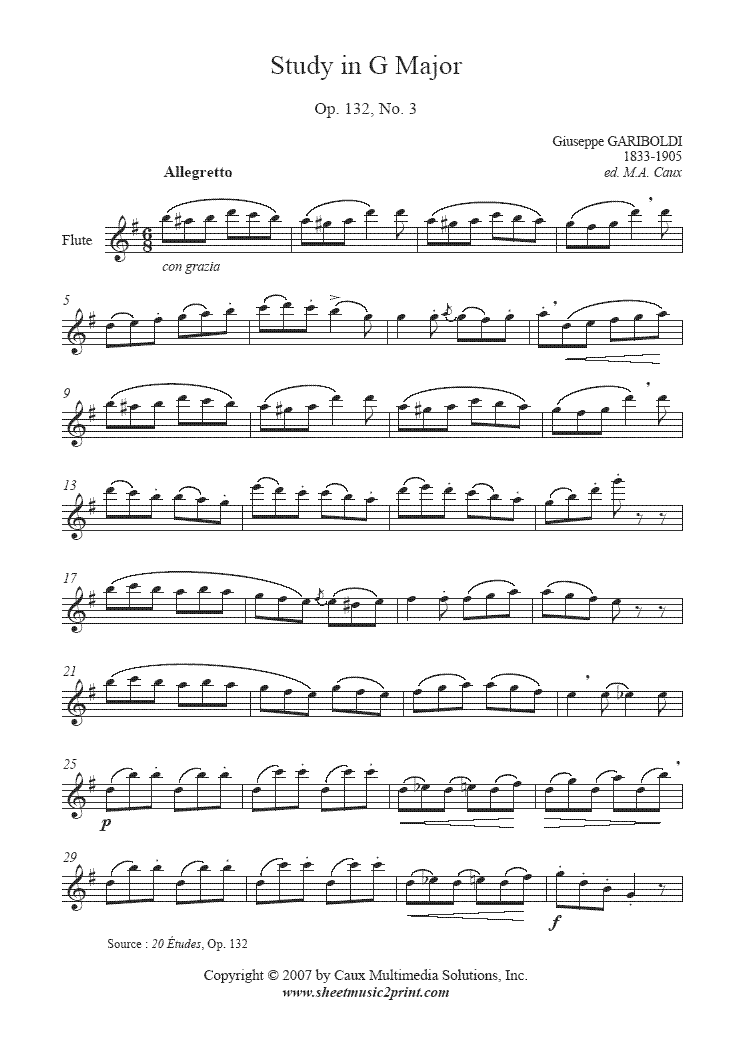 Giuseppe Gariboldi Gariboldi Etude Op 132 No 3 Sheetmusic2printcom