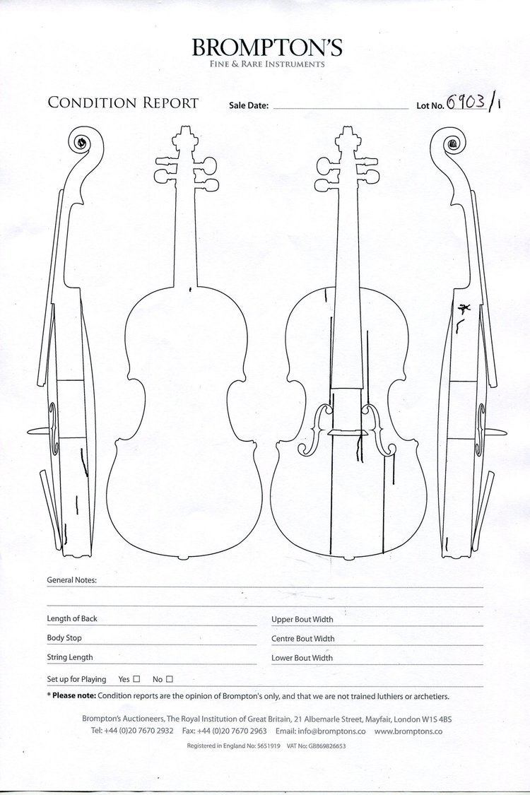 Giuseppe Rocca Lot 247 A Fine Italian Violin by Giuseppe Rocca Turin circa 1846