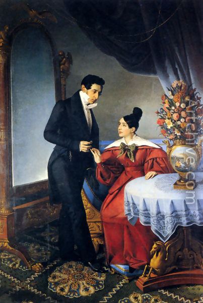 Giuseppe Tominz The Engaged Couple reproduction by Giuseppe Tominz