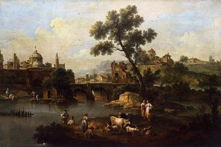 Giuseppe Zais FileGiuseppe Zais Landscape with River and Bridge