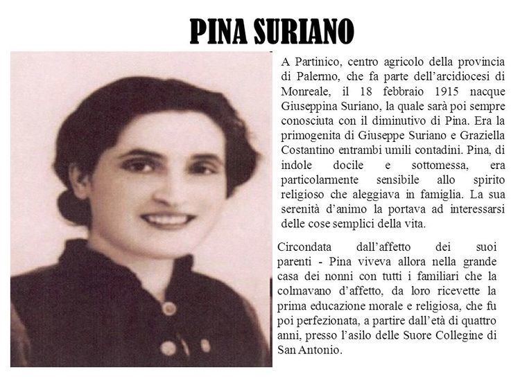Giuseppina Suriano PINA SURIANO A Partinico centro agricolo della provincia di Palermo