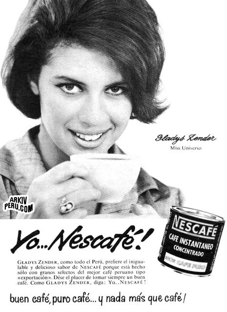 Gladys Zender Aviso de Nescaf con Gladys Zender Yo Nescaf 1962 Arkivperu