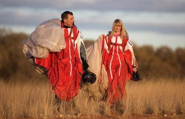 Glenn Singleman Record breaking daredevil wingsuit base jumper Heather