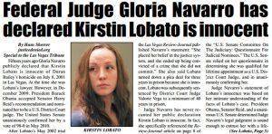 Gloria Navarro Federal Judge Gloria Navarro Has Declared Kirstin Lobato Is Innocent