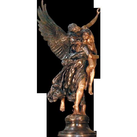 Gloria Victis (sculpture) 4086 Bronze Group Entitled quotGloria Victisquot the Winged Victoryquot from