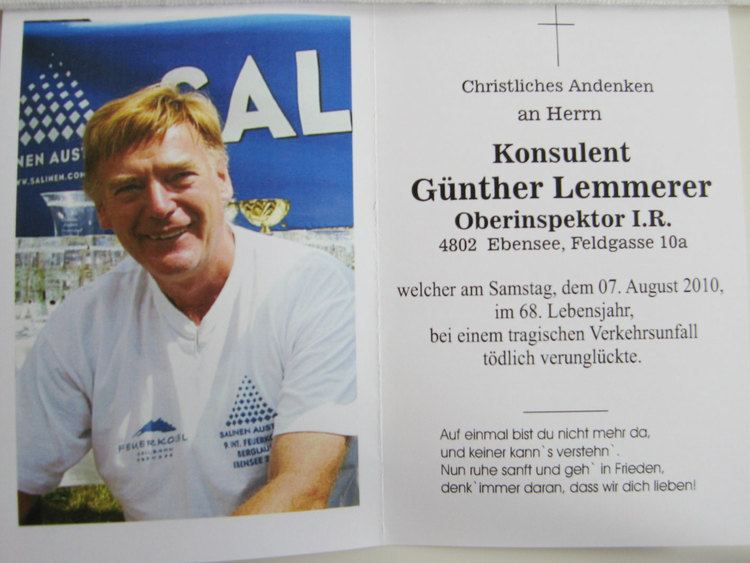 Günther Lemmerer In Gedenken an Gnther Lemmerer aus Ebensee Verdienter Trainer