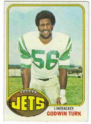 Godwin Turk NEW YORK JETS Godwin Turk 334 Topps 1976 NFL American Football