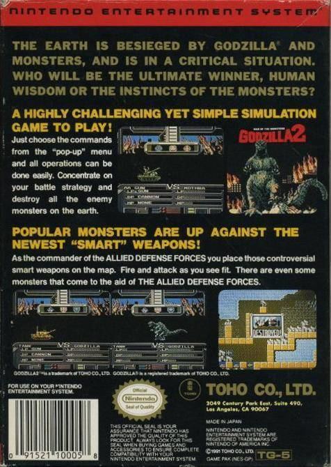 Godzilla 2: War of the Monsters Godzilla 2 War of the Monsters Box Shot for NES GameFAQs