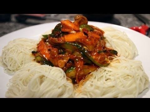 Golbaengi-muchim Spicy whelks with noodles Golbaengimuchim recipe Maangchicom