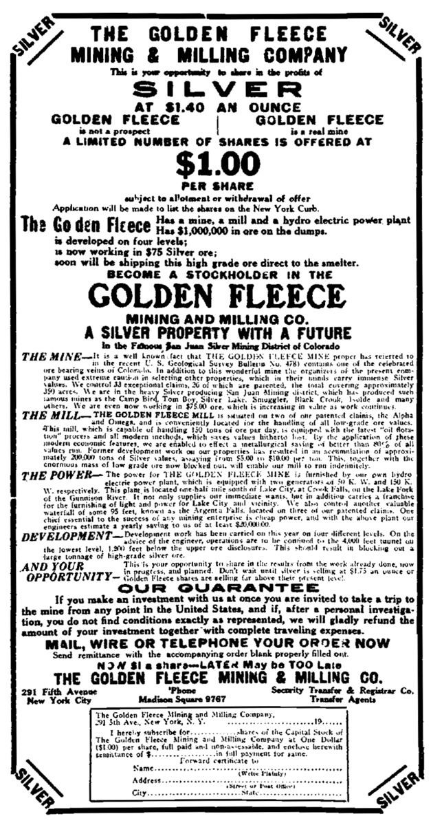 Golden Fleece Mining and Milling Company (Iowa)