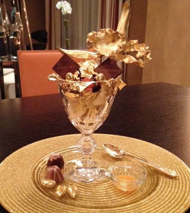 Golden Opulence Sundae 1000 Golden Opulence Ice Cream Sundae from Most Expensive Desserts