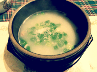 Gomguk Gomguk Korean soup made of beef parts mainly bones