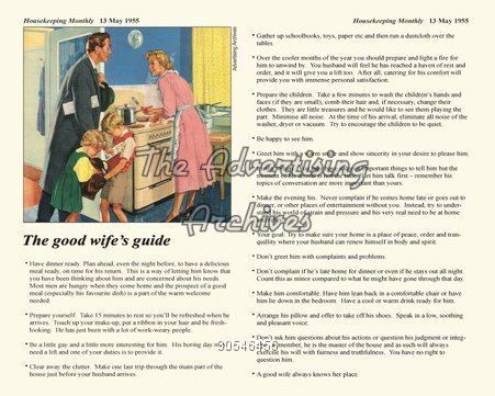 Good Wife's Guide The Advertising Archives Magazine Plate The Good Wife39s guide