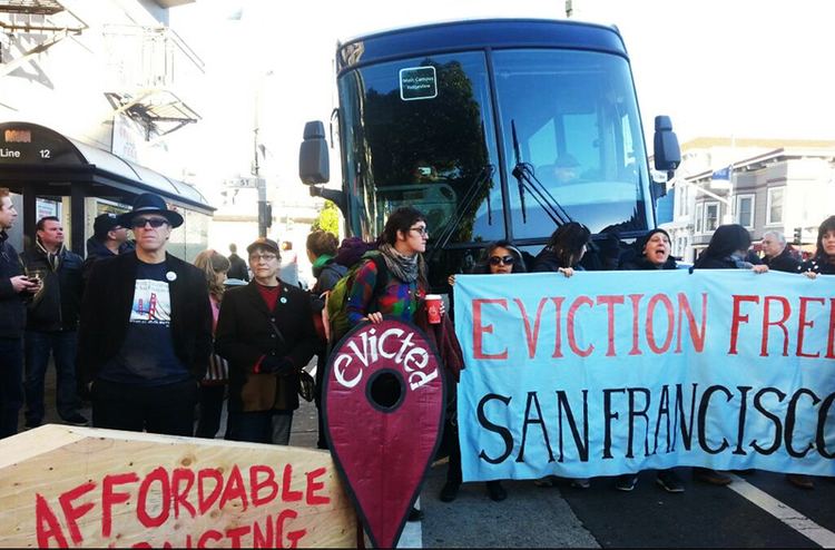 Google bus protests Locals protest tech bus invasion of public bus stops