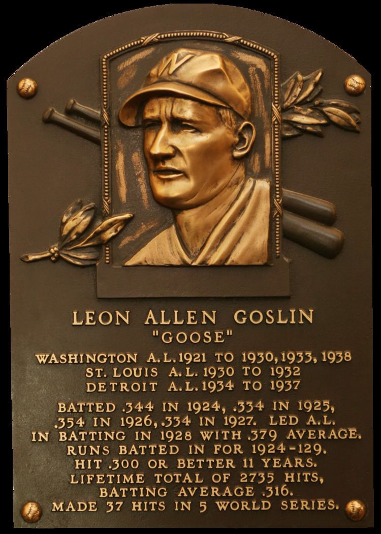 Goose Goslin Goslin Goose Baseball Hall of Fame