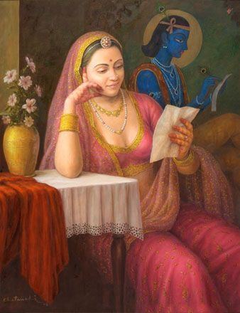 Gopal Swami Khetanchi Message of Love by artist Gopal Khetanchi Paintings INDIAN