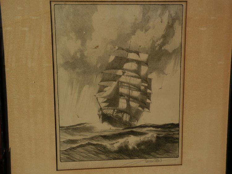 Gordon Grant (artist) GORDON GRANT 18751962 American marine art pencil signed