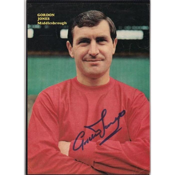 Gordon Jones (footballer, born 1943) SALE Signed portrait of Middlesbrough footballer Gordon Jones