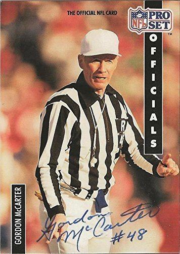 Gordon McCarter Gordon McCarter 1991 Pro Set Referee Autograph 365 NFL