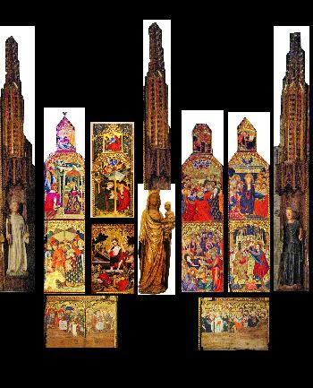 Gothic altarpiece of Santes Creus httpsuploadwikimediaorgwikipediacommonsthu