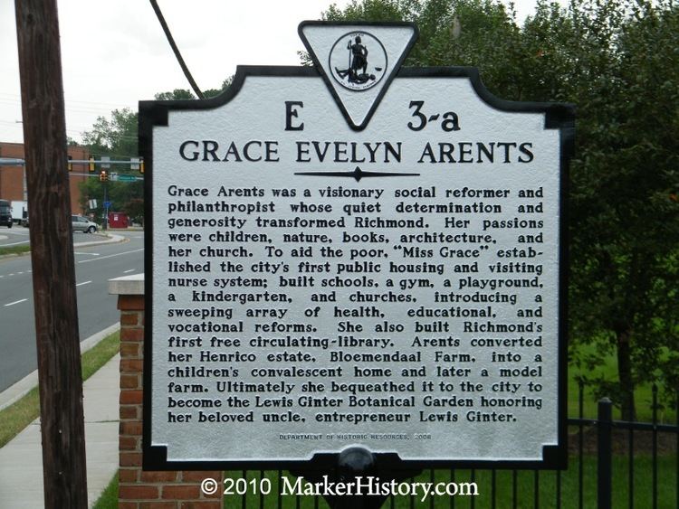 Grace Arents Grace Evelyn Arents E3a Marker History