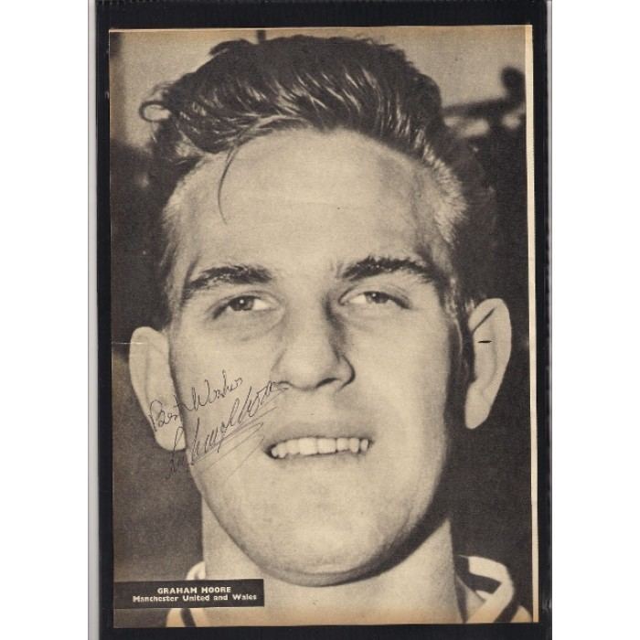 Graham Moore (footballer) Signed picture of Graham Moore the Manchester United footballer