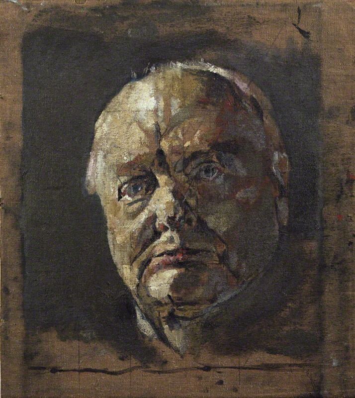 Graham Sutherland Winston Churchill portrait sketch of him when 80 and posing for