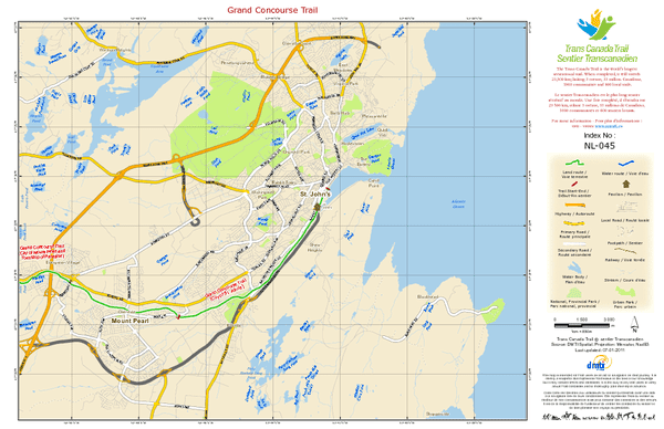 Grand Concourse (St. John's) Grand Concourse Trail NL045 Map Saint Johns Newfoundland mappery