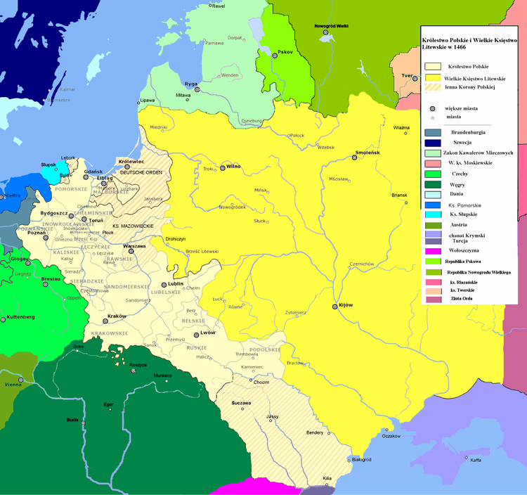 A map of the Grand Duchy of Lithuania