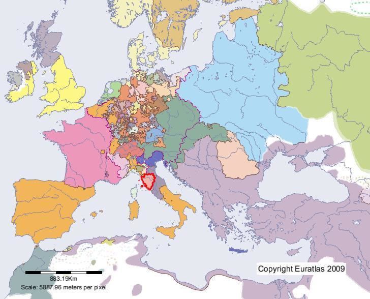 Grand Duchy of Tuscany Euratlas Periodis Web Map of Tuscany in Year 1600