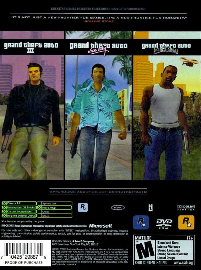 Grand Theft Auto: The Trilogy Grand Theft Auto The Trilogy Box Shot for Xbox GameFAQs