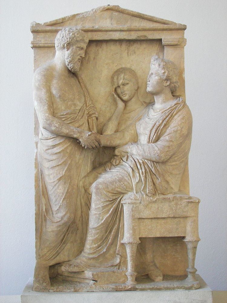 Grave relief of Thraseas and Euandria