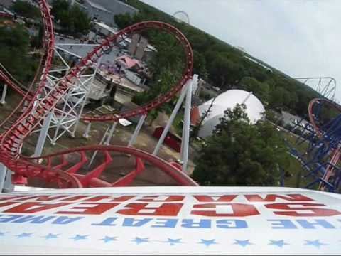 Great American Scream Machine (Six Flags Great Adventure) Great American Scream Machine Front Seat onride POV Six Flags Great