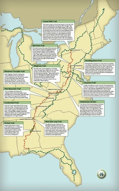 Great Eastern Trail DuBar Illustration Latest Map The Great Eastern Trail