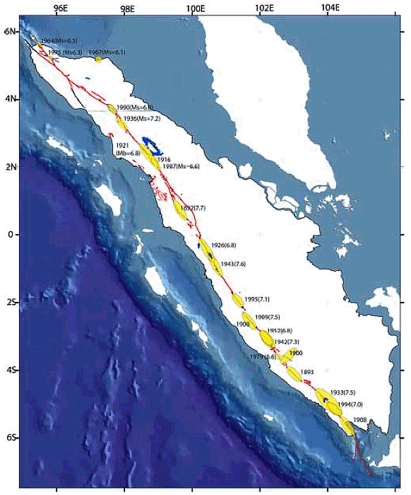Great Sumatran fault Sumatran Plate Boundary Project 6 March 2007 63M Southern Sumatra