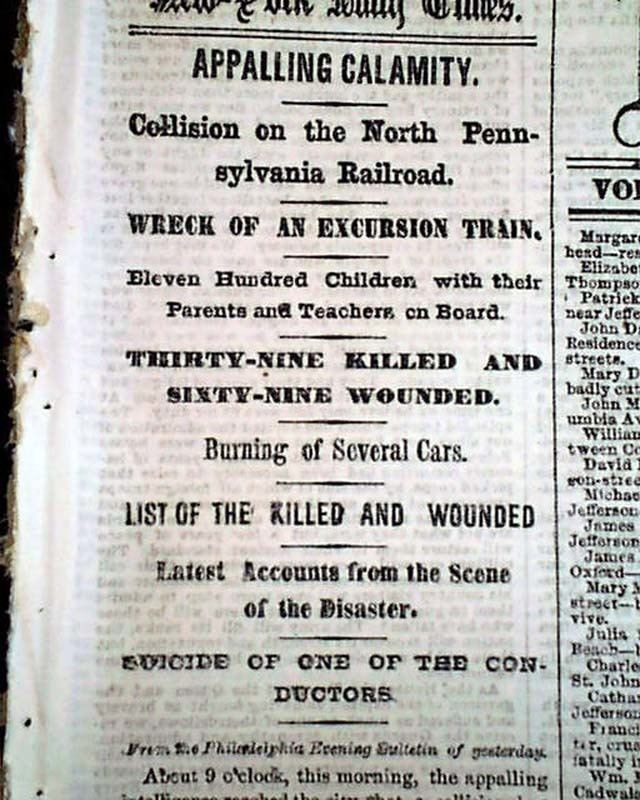 Great Train Wreck of 1856 Great Train Wreck of 1856 RareNewspaperscom