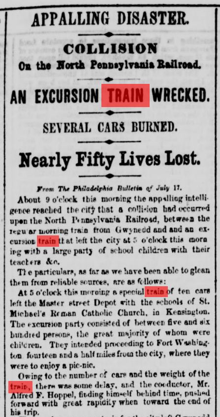 Great Train Wreck of 1856 Genealogical Musings Interesting Clippings 19 Great Train Wreck