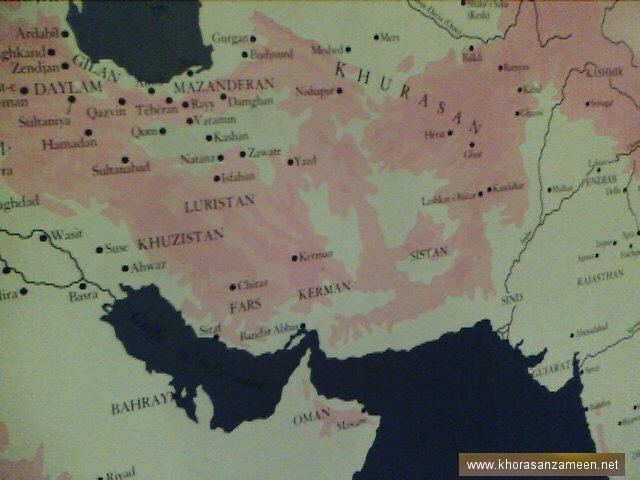 Map of Greater Khorasan, a historical region that formed the northeast province of Greater Iran.