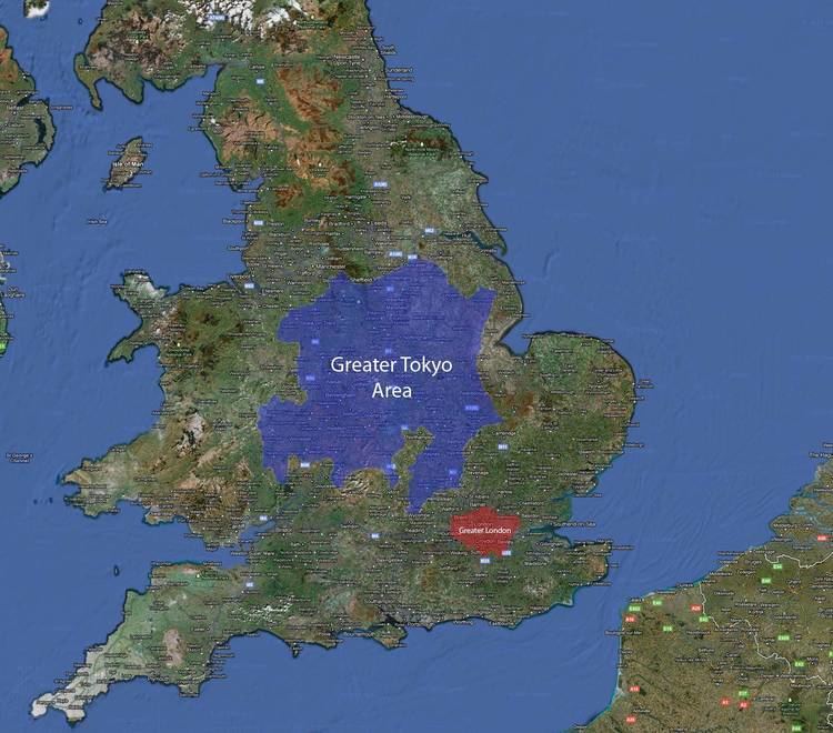 Greater Tokyo Area The Greater Tokyo Area as compared to the UK Imgur