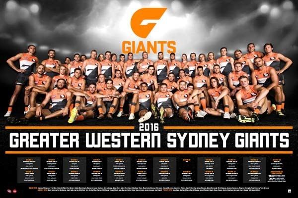 Greater Western Sydney Giants Impact Posters AFL 2016 Team Posters Greater Western Sydney