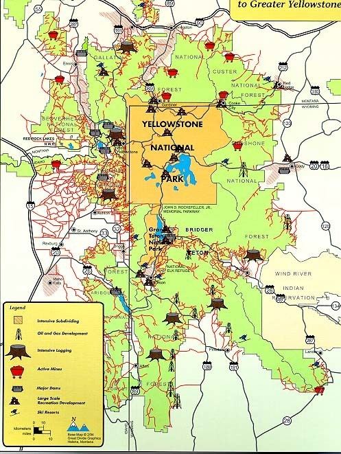 Greater Yellowstone Ecosystem Map of developments in the Greater Yellowstone Ecosystem