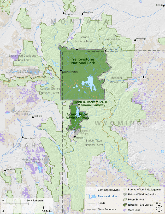 Greater Yellowstone Ecosystem Map of the Greater Yellowstone Ecosystem Yellowstone National Park