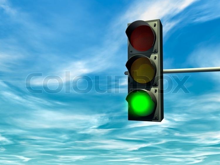 Green Signal City traffic light with a green signal Stock Photo Colourbox