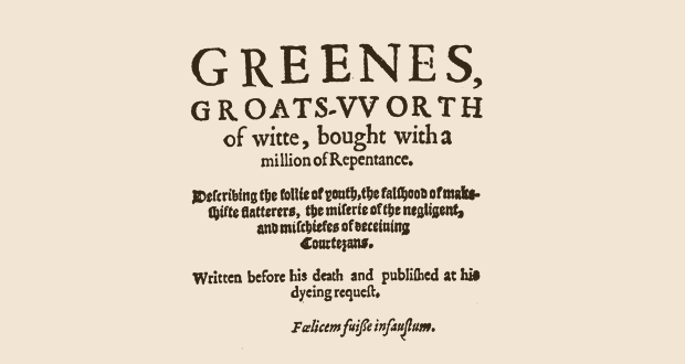 Greene's Groats-Worth of Wit shakespeareoxfordfellowshiporgwpcontentuploads