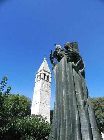 Gregory of Nin Split Gregory of Nin statue and bell tower behind it